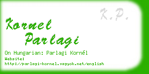 kornel parlagi business card