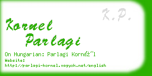 kornel parlagi business card